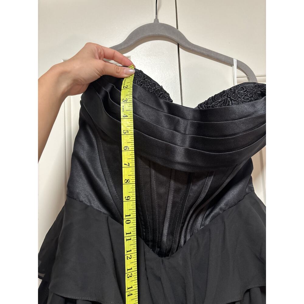 Weinaze Black Strapless Tiered Ruffle Evening Dress - Picture 6 of 11